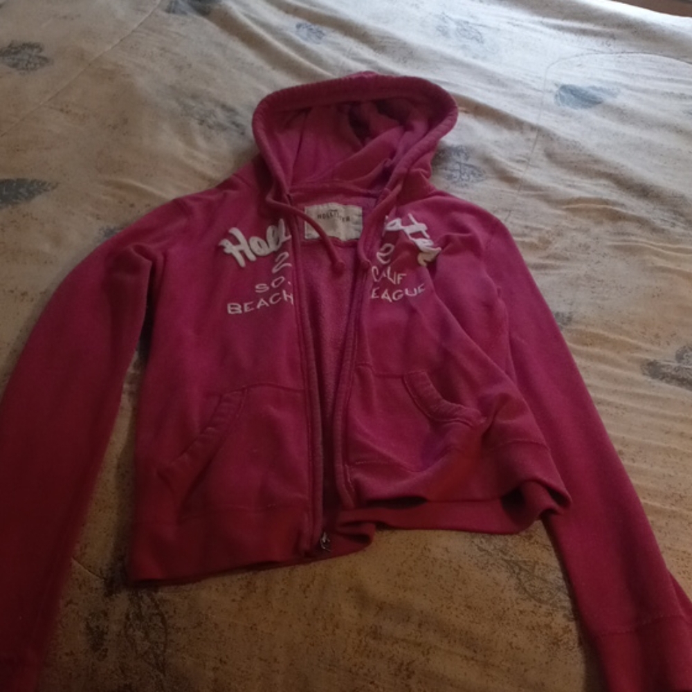 Pink Hollister zip-up jacket